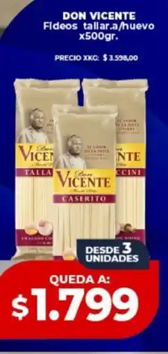 Supermayorista Vital Don vicente fideos tallar.a/huevo oferta