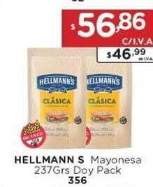 Hipermay Hellmann's Mayonesa Doy Pack 237grs oferta