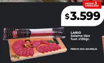 Supermayorista Vital Lario salame tipo fuet oferta