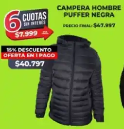 Supermayorista Vital Campera hombre puffer negra oferta