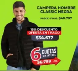 Supermayorista Vital Campera hombre classic negra oferta