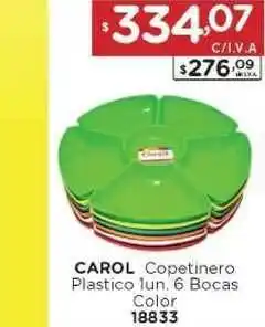 Hipermay Carol Copetinero Plastico 6 Bocas Color 1un. oferta