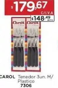 Hipermay Carol Tenedor M/Plastico 3un. oferta