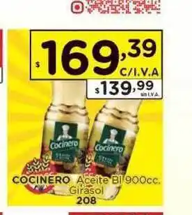 Hipermay Cocinero Aceite Bl Girasol 900cc oferta