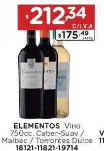 Hipermay Elementos Vino Caber-Suav / Malbec / Torrontes Dulce 750cc oferta