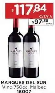 Marques Del Sur Vino Malbec 750cc
