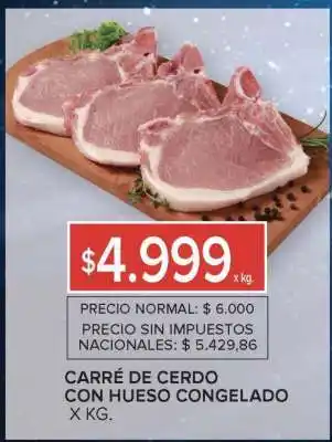 Carrefour Market CARRE DE CERDO CON HUESO CONGELADO oferta