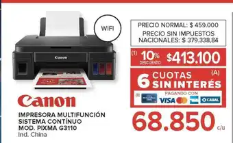 Carrefour Impresora Multifunción Canon PIXMA G3110 oferta