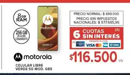 Carrefour Motorola Celular Libre Verde 5G Mod. G85 oferta