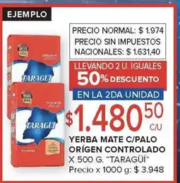 Carrefour Market Yerba Mate c/Palo Origen Controlado oferta