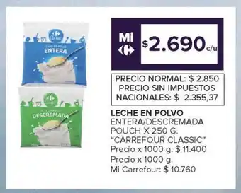 Carrefour Market Leche en Polvo Entera/Descremada Carrefour Classic oferta