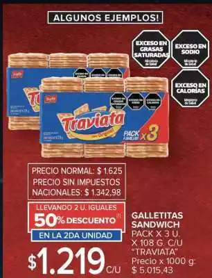 Carrefour Market Galletitas Sandwich Traviata oferta