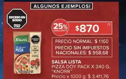 Carrefour Market Salsa Lista Pizza Doy Pack x 340 g 'Knorr' oferta