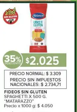 Carrefour Market Fideos Sin Gluten Spaghetti x 500 g 'Matarazzo' oferta