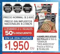 Carrefour Market Hamburguesas de Pollo x 166 g 'Granja Tres Arroyos' oferta