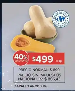 Carrefour Market ZAPALLO ANCO oferta