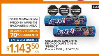 Carrefour Express Galletitas con chips de chocolate x 119 g 'Pepitos' oferta