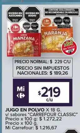 Carrefour Express Jugo en Polvo Carrefour Classic oferta
