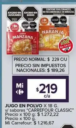 Carrefour Express Jugo en Polvo Carrefour Classic oferta