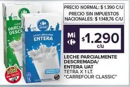 Carrefour Express Leche Parcialmente Descremada/Entera UAT oferta