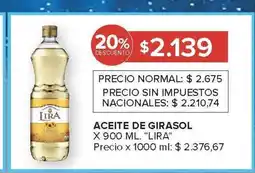 Carrefour aceite de girasol lira oferta