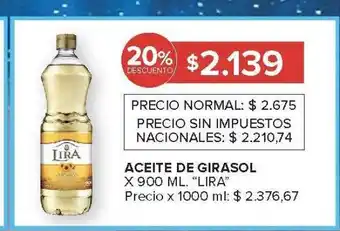 Carrefour aceite de girasol lira oferta