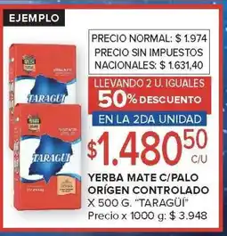 Carrefour Yerba Mate c/Palo Origen Controlado oferta