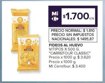 Carrefour FIDEOS AL HUEVO oferta