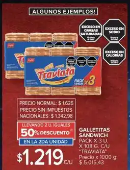 Carrefour Galletitas Sandwich Traviata oferta