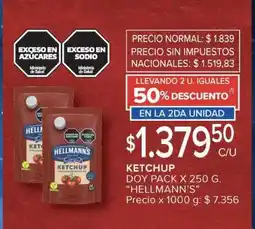 Carrefour KETCHUP DOY PACK X 250 G. HELLMANN'S oferta