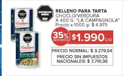 Carrefour Relleno para Tarta Choclo/Verdura x 400 g 'La Campagnola' oferta