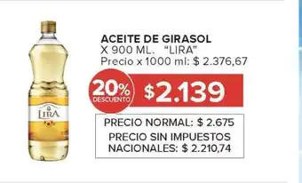 Carrefour Aceite de Girasol Lira 900 ml oferta