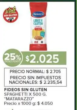 Carrefour Fideos Sin Gluten Spaghetti x 500 g 'Matarazzo' oferta