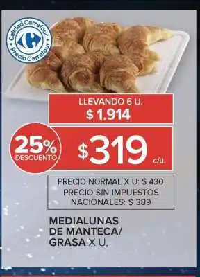 Carrefour Medialunas de Manteca/Grasa oferta