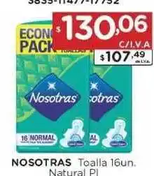 Nosotras Toalla Natural 16un.