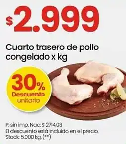 Changomas Cuarto trasero de pollo congelado oferta