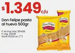 Changomas Don Felipe pasta al huevo oferta