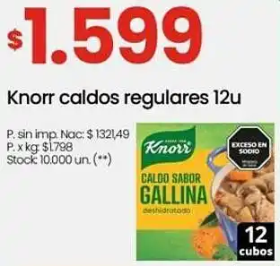 Changomas Knorr caldos regulares oferta