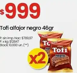 Changomas Tofi alfajor negro oferta