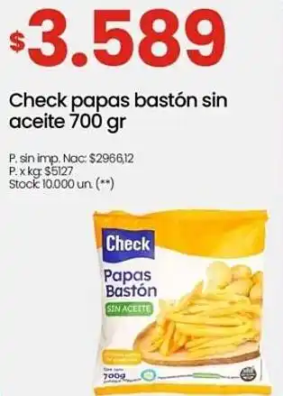 Changomas Check papas bastón sin aceite oferta
