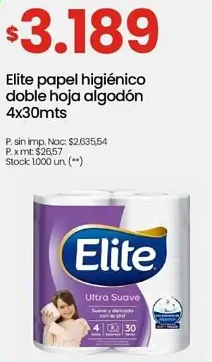 Changomas Elite papel higiénico doble hoja algodón oferta