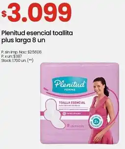 Changomas Plenitud esencial toallita plus larga oferta