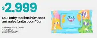 Changomas Soul Baby toallitas húmedas animales fantásticos oferta