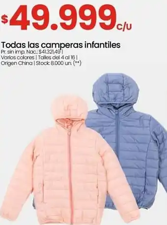 Changomas Todas las camperas infantiles oferta
