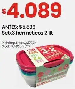 Changomas Set herméticos 3 x 2 oferta