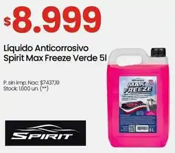 Changomas Líquido Anticorrosivo Spirit Max Freeze Verde oferta
