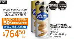 Carrefour Galletitas de vainilla livianas mana oferta