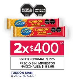 Carrefour Turrón maní arcor oferta