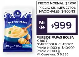 Carrefour Puré de papas bolsa carrefour classic oferta