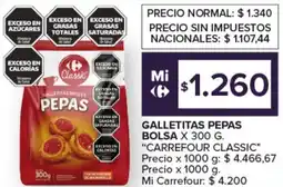 Carrefour Galletitas pepas bolsa carrefour classic oferta